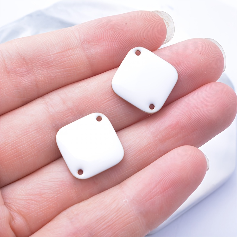 6pcs Colorful Geometric Square Charms for DIY Earrings